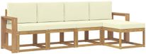 vidaXL Ensemble de canapés d'extérieur 5 pièces Blanc et crème