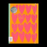 Pepa Lani Bullet Journal PRO Flower Pink Orange Fancy Hearts