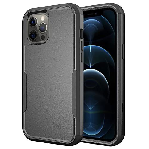 HUILUN Heavy Duty Armor Schokbestendig Case Voor iPhone 12 Pro, Zwart