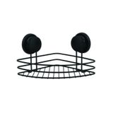 MSV Doucheplank - Zwart Staal - Mat - Zuignap - 21.5x21.5x13cm