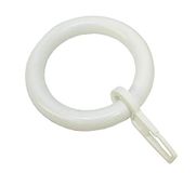 Gardinia Gordijnringen voor gordijnroedes, Ø28 mm, inclusief gordijnhaken, 10 stuks, breedte ring: 8 mm, kunststof, wit