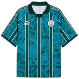 Puma Manchester City King Retro T-shirt Heren Korte Mouw Gestreept Katoen Tropisch Blauw-Deep Navy