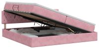 vidaXL - Opbergbed - met - hoofdeinde - Roze - 200 - x - 200 - cm - Fluweel