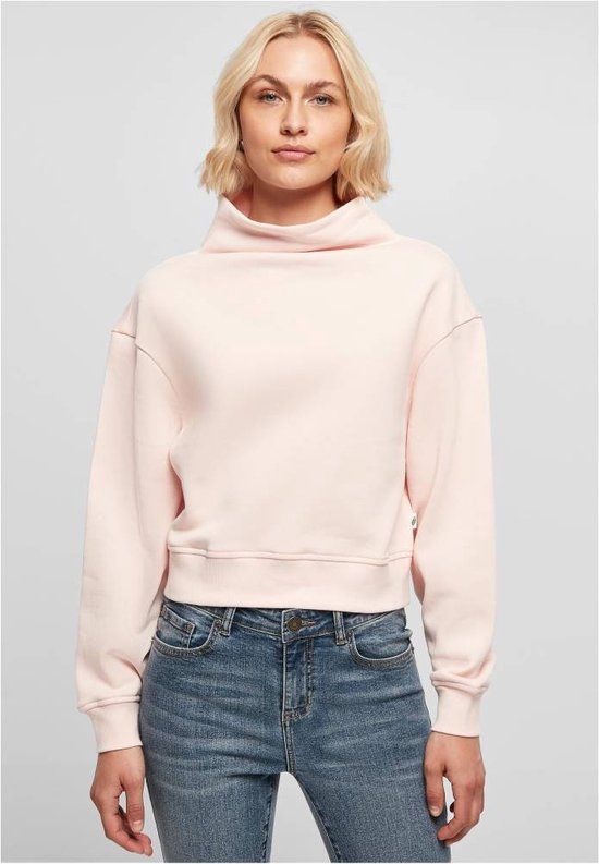 Urban Classics Organic Short High Neck Crewneck Sweater - Women's - 5XL - Pink