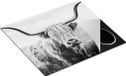 Chefcare Inductie Beschermer Schotse Hooglander Koe in de Wei - Zwart Wit - 57,6x51,6 cm