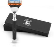 Haryali London 5 Edge Scheermes voor Mannen - Smart Grip 5 Blade Damesscheermes & Herenscheermes - Lichaams- en Gezichtsscheermes - Herbruikbaar Scheermes - Zwart
