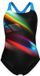 Arena Dames zwempak uit 1 stuk Diagonals PR - Zwart/Turquoise - Maat 46