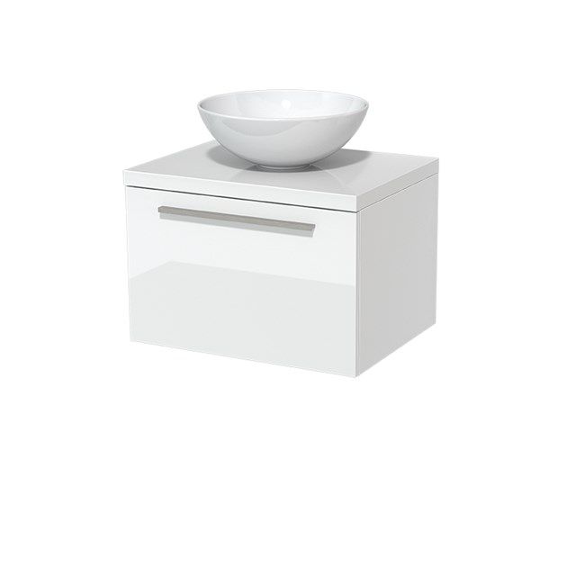 Maxaro Badkamermeubel Modulo Plato 60cm Hoogglans Wit 1 Lade