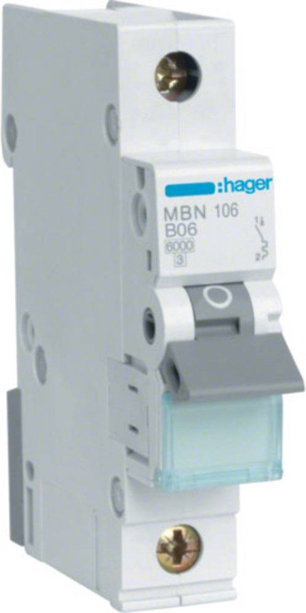 HAGER MBN106 - Elektrische schakelaar - Kunststof - 50 - 60 Hz