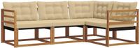 vidaXL Hoek loungeset 4-delig Acaciahout Natuurlijk en Beige