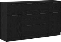 vidaXL Dressoir Zwart Eiken 121 x 30 x 70 cm