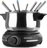 Orbegozo FDR 14 Elektrische fondue voor 8 personen, 1,4 liter, kaas, chocolade en vlees, temperatuurregelaar, spatbescherming, afneembare kookpan, roestvrij staal, 1500 W