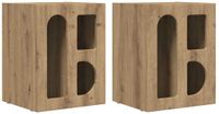 vidaXL Nachtkastje ELST Set van 2 Stuks Artisan Eiken 40 x 35 x 50 cm