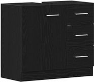 vidaXL Wastafelkast 63x30x54 cm spaanplaat zwart eikenkleurig