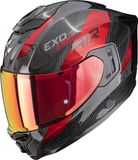 Scorpion EXO-1500 Carbon Platted Black Red - Integraalhelm - Maat XXL - Motorhelm - ECE 22-06 gekeurd