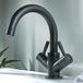 Hudson Reed Nox Robinet mélangeur lavabo - Col de Cygne - Bec pivotant moderne - Noir