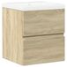 VidaXL Ensemble de meubles de salle de bain 2 pièces, chêne Sonoma, blanc