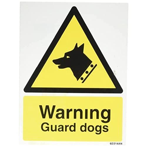 VSafety Security Warning Sign - Beware of Dogs - 150mm x 200mm - Rigid Plastic