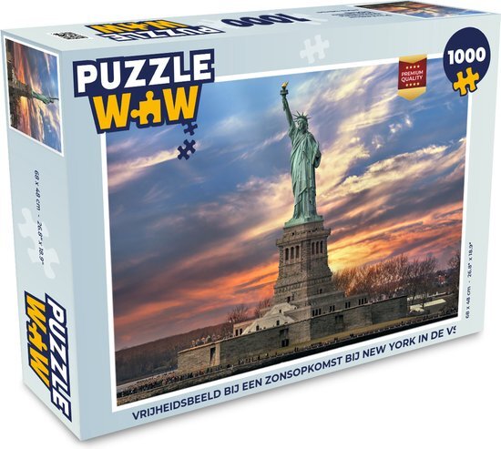 MuchoWow Puzzel Vrijheidsbeeld bij een zonsopkomst Bij New York in de VS - Legpuzzel - Puzzel 1000 stukjes volwassenen