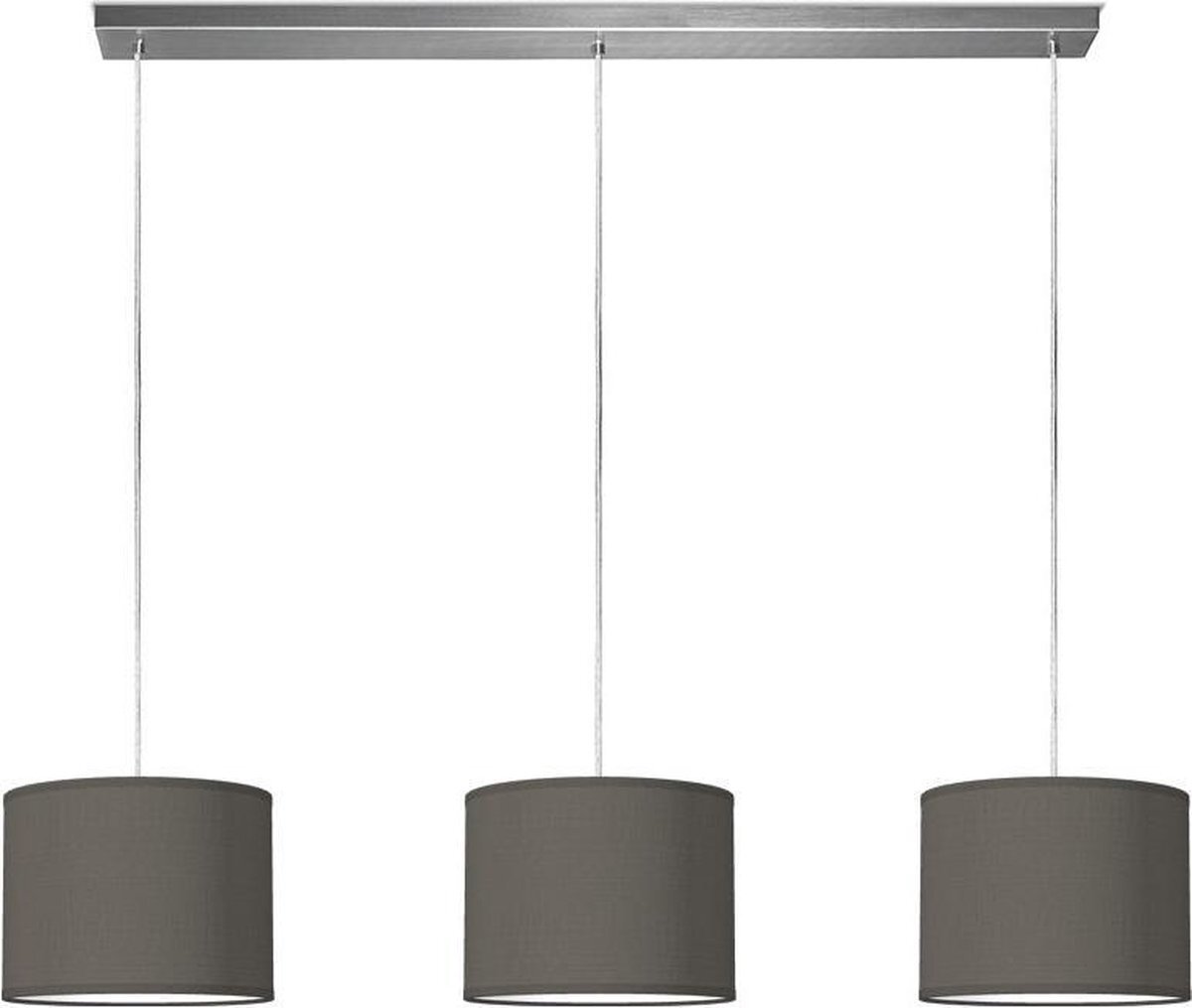 Home Sweet Home Hanglamp - - verlichtingspendel beam inclusief 3 lampenkap - moderne pendellamp - 3 lichts - Ø 25 cm lengte 100cm - geschikt voor E27 LED lamp - antraciet