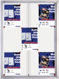 Franken PRO vitrinekast voor 6x DIN A4, metalen achterwand, wit