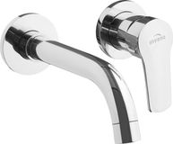 Invena BADLAND Inbouw wastafelmengkraan VERSO, zilverkleurige mengkraan voor de badkamer