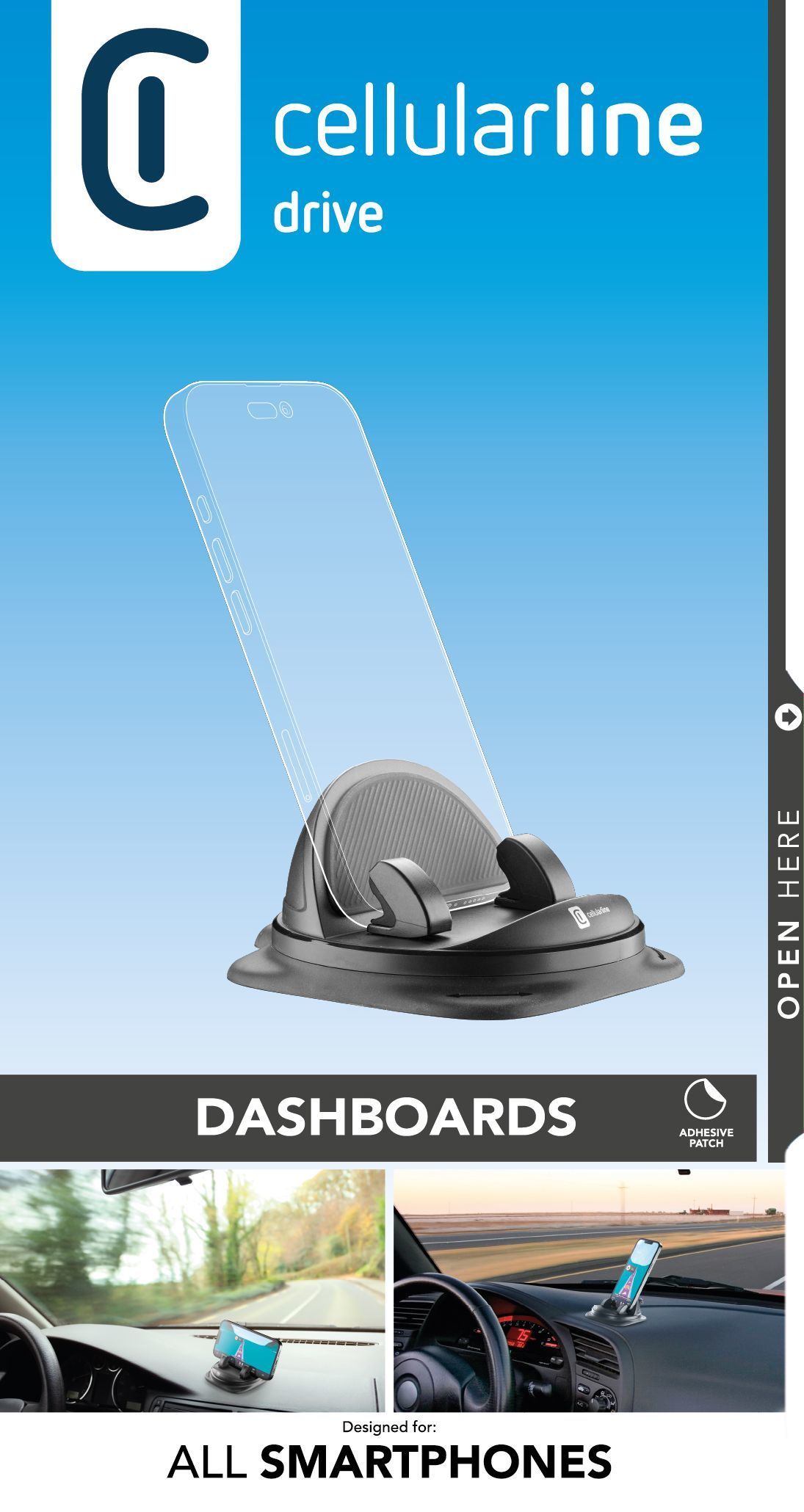 Cellularline Dash Hub 360 - Phone Holder - Black