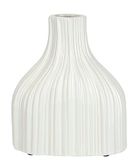 Bloemenvaas van keramiek, geribbeld, bolvormig, flessenvorm, glanzende keramische vaas, decoratie