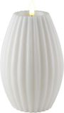 Deluxe Homeart LED Stompkaars met bewegende vlam - Wit - 10x15 cm