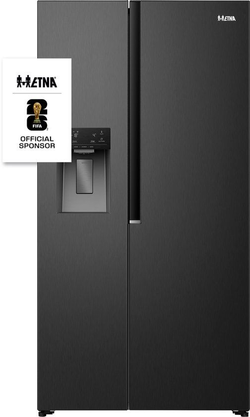 ETNA AKV6178IZWA Amerikaanse Koelkast | No-Frost | 178 cm | 528 liter | Zwart