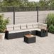 Maison Exclusive - Ensemble de jardin, 7 pièces, avec coussins, noir, en polyrotin