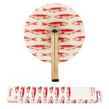 Fisura Vouwwaaier met sardinepatroon, originele vouwwaaier van papier, Pai in wit en rood, huwelijkscadeau voor gasten, cadeau voor feest of ceremonie.