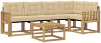 vidaXL Hoekbank Wit en Beige