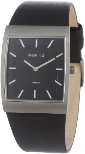 Bering Herenhorloge Analoog Kwarts Leer 11233-402, Zwart