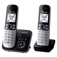 Panasonic KX-TG6862 DECT Phone | Number Identification | Black/Silver