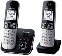 Panasonic KX-TG6862 DECT Phone | Number Identification | Black/Silver
