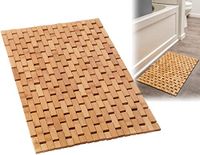 Badmat Bamboo Wood Bath Mat - Bathroom and Kitchen Mats, Bath Mat Accessories for Bathtub, Spa, Sauna Floor and Shower Door Step (Lattice, Standard 40 x 61 cm)