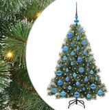 vidaXL Kunstkerstboom met 150 LED, standaard, Groen, 120 cm, PE en PVC