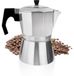 Ibenzoa® Aluminium cafetière, 150 ml (3 tasses), avec couvercle transparent – poignée ergonomique et soupape de sécurité, non adapté à l'induction