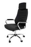 La Chaise Spola Casares bureaustoel met armleuningen, kunstleer, zwart, 52 x 50 x 126 cm