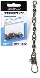 Fishing Zebco Trophy 3-weg hengelaccessoires voor vissen, maat 12, lengte 52 mm, 10 kg, 10 stuks