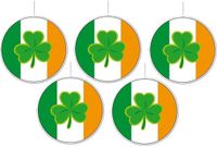 Merkloos / Sans marque Fest-Dekor Gmbh Ierland vlag thema hangdecoratie - 5x - Dia 28 cm