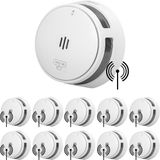 SAVS S10-W Draadloos koppelbare rookmelder - 10 Rookmelders - LinkSmart® - 10 jaar batterij - Optioneel WiFi