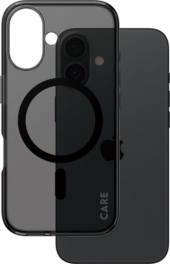 CARE by PanzerGlass Flagship Case Smokey Urban Combat w. - Zwart MagSafe iPhone 16