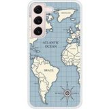Samsung Bedrukt siliconen hoesje compatibel met Galaxy S22 Map vintage