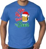 Bellatio Decorations Shoppartners Bv Grote maten Ho ho hold my beer fout Kerstshirt / Kerst t-shirt blauw voor heren - Kerstkleding / Christmas outfit XXXXL