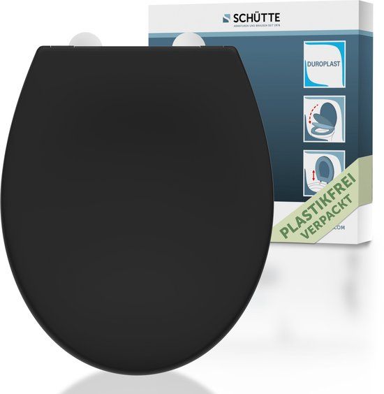 SCHÜTTE WC-Bril - Duroplast - Soft Close - Afklikbaar - Zwart