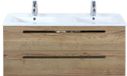 BES LED Seville Badmeubelset 120 cm - 2 Laden Natuur Eiken - Wastafel Enjoy Dubbel
