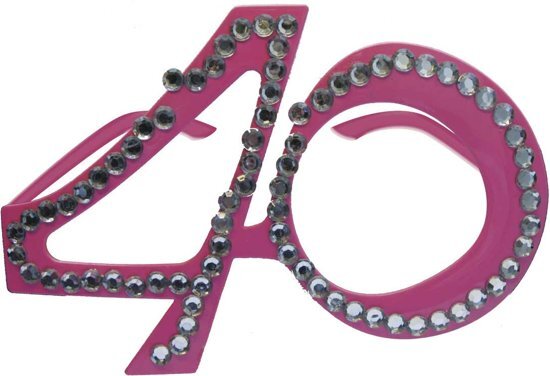 Folat 40 Jaar Roze Diamanten Bril