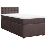 vidaXL Boxspringbed met matras, donkerbruin, 120x190 cm, gestoffeerd